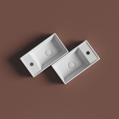 Умывальник подвесной прямоугольный (чаша справа, отверстие под смеситель слева) Element 407*217*100 CN6051R Ceramica Nova фото в интернет-магазине Русалия