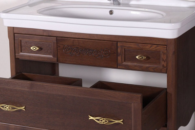 Комплект мебели для ванной Модерн 105 антикварный орех ASB-Woodline фото в интернет-магазине Русалия