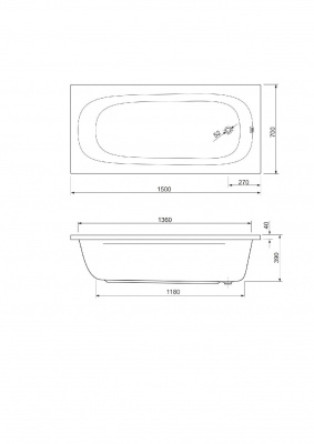 Акриловая ванна CEZARES PIAVE-150-70-42-W37 фото в интернет-магазине Русалия