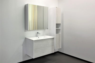 COMFORTY. Шкаф-колонна "Женева-35" дуб белый фото в интернет-магазине Русалия