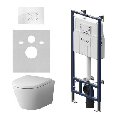 IS100101.701700 Инсталляция MasterFit с клав L глянц белый с подвес унит Spirit V2.0 FlashClean с сид м/лиф Am.Pm фото в интернет-магазине Русалия