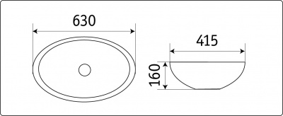 Раковина накладная овальная D1104 CeramaLux фото в интернет-магазине Русалия
