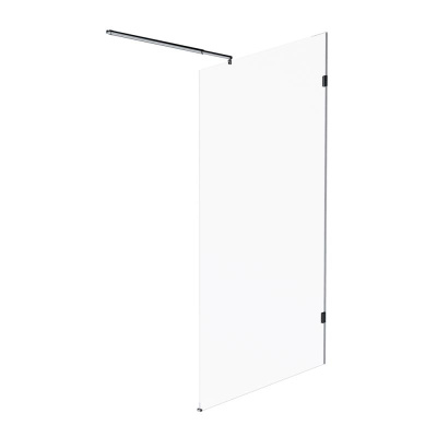 W94WI-110-F1-BTE Душевая перегородка X-Joy 110x195, стекло прозр. 6 мм + покрытие, фурнитура черный Am.Pm фото в интернет-магазине Русалия