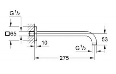 Душевой  кронштейн настенный RAINSHOWER 27488 Grohe фото в интернет-магазине Русалия