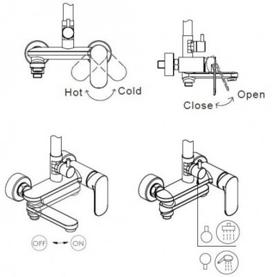 Душевая система со смесителем на ванну Opal F6125183CP-A Bravat фото в интернет-магазине Русалия