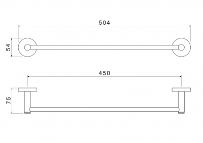 Полотенцедержатель 450 мм AQUATEK, матовый черный AQ4120MB ЕВРОПА фото в интернет-магазине Русалия