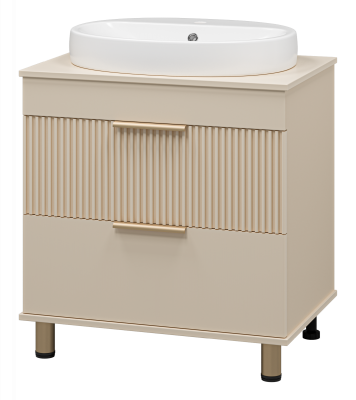 Тумба Enfida 70 (бежевая) с раковиной Ekokerama Doppia 65 Brevita фото в интернет-магазине Русалия
