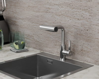 Смеситель для кухни с поворотной лейкой RUSH Tinos (TI3732-17) фото в интернет-магазине Русалия