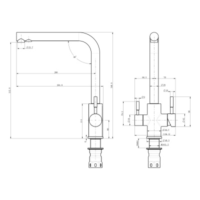Смеситель OLIVE'S для кухни BALEAR (13450BL) фото в интернет-магазине Русалия