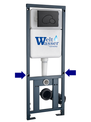 MARBERG 410 RD BL Инсталляция для унитаза. Круглая черная кнопка WeltWasser фото в интернет-магазине Русалия