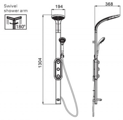 Душевая система SK095-1-CP Gllon фото в интернет-магазине Русалия