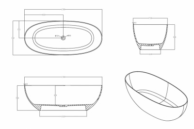 Прозрачная ванна ABBER Kristall AT9703Rubin красная 170х75х55 см фото в интернет-магазине Русалия