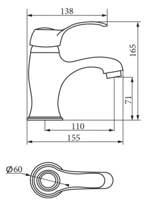 Смеситель для раковины Grazia Chromo VR.GRA-3510.CR Veragio фото в интернет-магазине Русалия