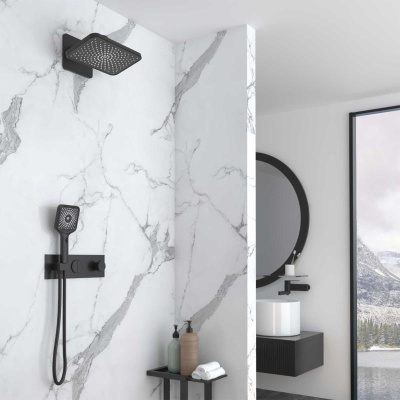 Душевой комплект VSFW-422TI4MB встраиваемый, термостатический, двухрежимный, черный Vincea фото в интернет-магазине Русалия