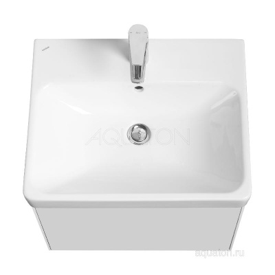 Тумба под раковину AQUATON Асти 55 белый глянец, белый матовый 1A263101AX2B0 фото в интернет-магазине Русалия