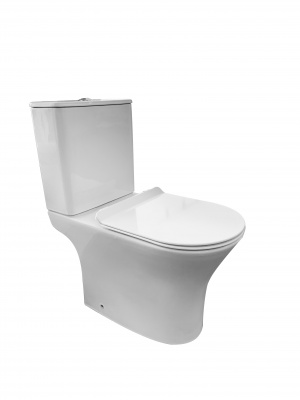 Унитаз-компакт безободковый с сиденьем микролифт REKO ТК-201 Timo фото в интернет-магазине Русалия
