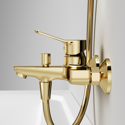 F85A10099 X-Joy, смеситель д/ванны/душа, золото AM.PM фото в интернет-магазине Русалия