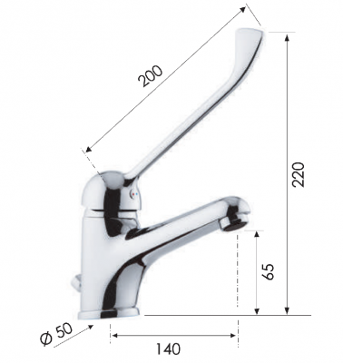 Смеситель медицинский для раковины Remer K14L фото в интернет-магазине Русалия