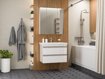 Тумба Ингрид 75 подвесная с раковиной Misty Алиса 75 Misty фото в интернет-магазине Русалия