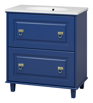 Тумба Версаль 80 (синяя) с раковиной Эстет Вегас 80 Misty фото в интернет-магазине Русалия