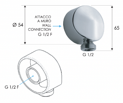 Шланговое подключение для душа Remer 309LNPO, никель матовый брашированный фото в интернет-магазине Русалия