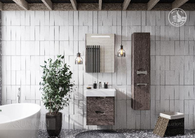 Зеркальный шкаф AQUATON Сильва 60 дуб макиато 1A216202SIW50 фото в интернет-магазине Русалия