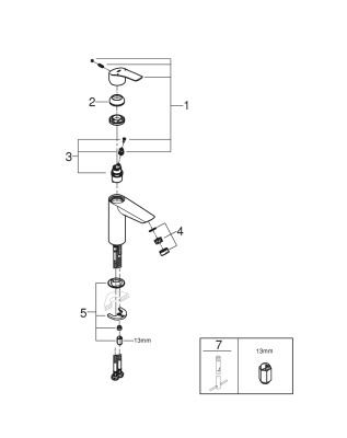 Смеситель для раковины Eurosmart M-Size 23324003 Grohe фото в интернет-магазине Русалия
