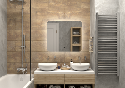 Зеркало с подсветкой Burzhe 800х700 бесконтактный сенсор овальный, открытая подсветка ЗЛП2457 Continent фото в интернет-магазине Русалия