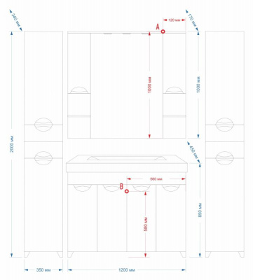 Тумба София 120 с раковиной Misty Мисти 120 Misty фото в интернет-магазине Русалия