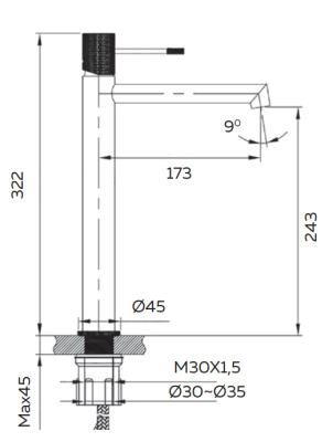 Смеситель для раковины AltroBagno Intento 010217 MW AltroBagnoIntento010217MW фото в интернет-магазине Русалия