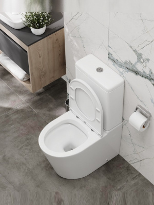 Унитаз-компакт безободковый с сиденьем микролифт Soldo R SH0207 SHRUDERS фото в интернет-магазине Русалия