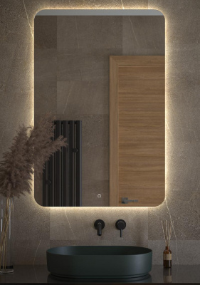 Зеркало  с LED-подсветкой настенное OPTI DEFESTO 80x120 см, DF 2810S фото в интернет-магазине Русалия