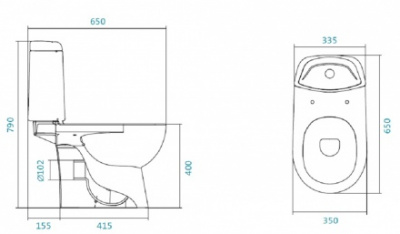 Унитаз - компакт с сиденьем микролифт slim Остин 1WH302419 Сантек фото в интернет-магазине Русалия