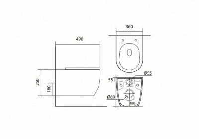 Унитаз подвесной безободковый Европа AQ1106-00 с сиденьем микролифт Aquatek фото в интернет-магазине Русалия