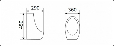 Писсуар подвесной CeramaLux X545S фото в интернет-магазине Русалия