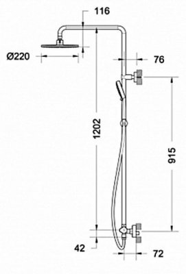 Душевая система с термостатом для душа Waterfall SS F939114C-A3 Bravat фото в интернет-магазине Русалия