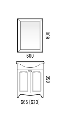Тумба с раковиной "Шарлотт 65", Классик 65 Corozo фото в интернет-магазине Русалия