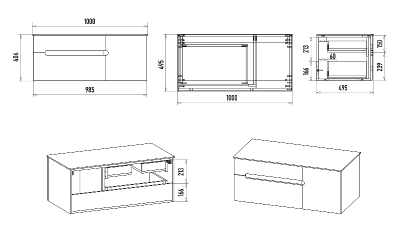 Тумба Роял 100 подвесная (черная) с раковиной Melana MLN-320316MB 50 (черная) Misty фото в интернет-магазине Русалия