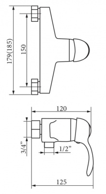 Смеситель для душа Grazia Chromo VR.GRA-3530.CR Veragio фото в интернет-магазине Русалия