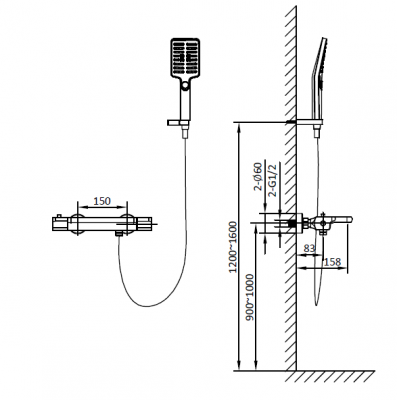 Смеситель для ванны с термостатом Lamberto 020401 Cr AltroBagno фото в интернет-магазине Русалия