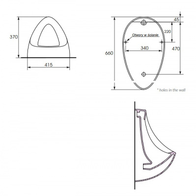 Писсуар Taurus PI-T100 Cersanit фото в интернет-магазине Русалия