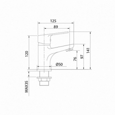 Смеситель для умывальника Milardo Helic (HELSB00M01) фото в интернет-магазине Русалия