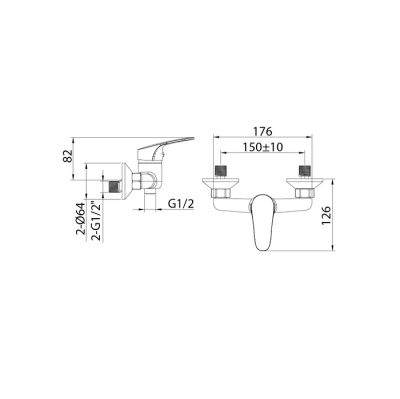 Смеситель для душа Milardo Simp (SIMSB00M03) фото в интернет-магазине Русалия