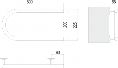 Электрический полотенцесушитель  25 П-обр 500х200 4620768883934 Terminus фото в интернет-магазине Русалия