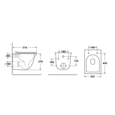 Унитаз подвесной Eter Ruta-H с сиденьем микролифт OWLT190203 OWL фото в интернет-магазине Русалия