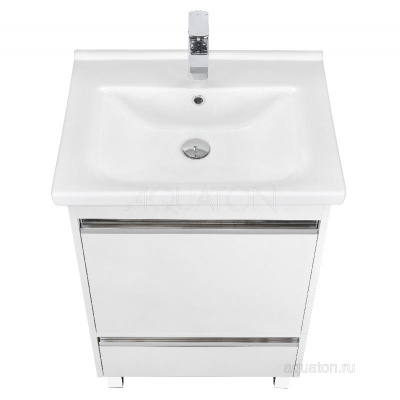 Тумба под раковину AQUATON Капри 60 белый глянец 1A230101KP010 фото в интернет-магазине Русалия