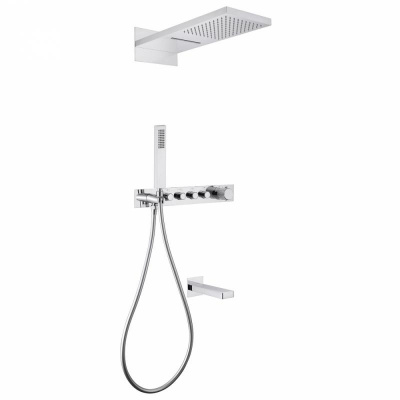 Душевая система ABBER Rund AF8753 скрытого монтажа с изливом, термостат, хром фото в интернет-магазине Русалия