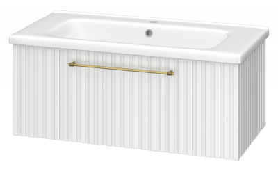 Тумба Alicante 90 подвесная (белая) с раковиной Днепрокерамика Этна 90 Brevita фото в интернет-магазине Русалия