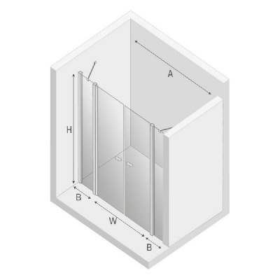 Дверь в нишу NEW TRENDY NEW SOLEO 120x195 D-0256A (хром) фото в интернет-магазине Русалия