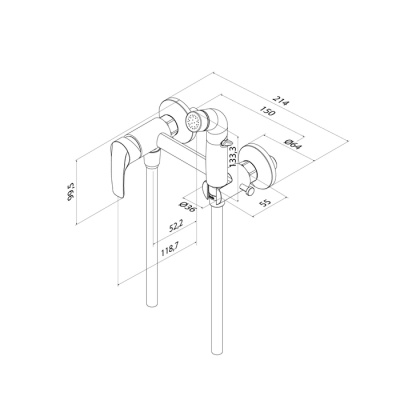 Смеситель с гигиеническим душем, глянцевый хром, Ray, IDDIS, RAYSB00i08 фото в интернет-магазине Русалия